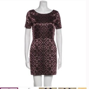 Mackage Collection Purple Black Jacquard Sheath Dress Size 0